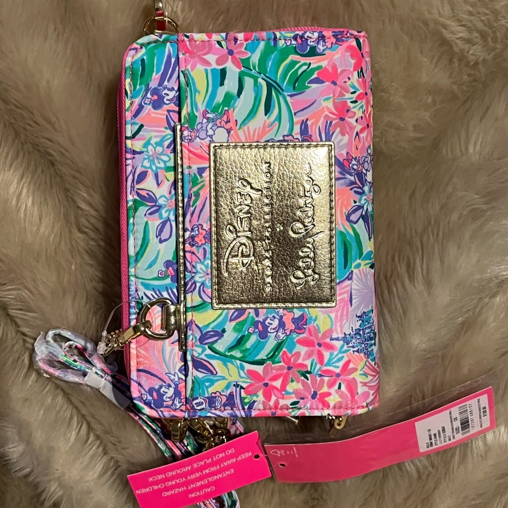 Disney Vibrant Floral Crossbody with Gold Plate